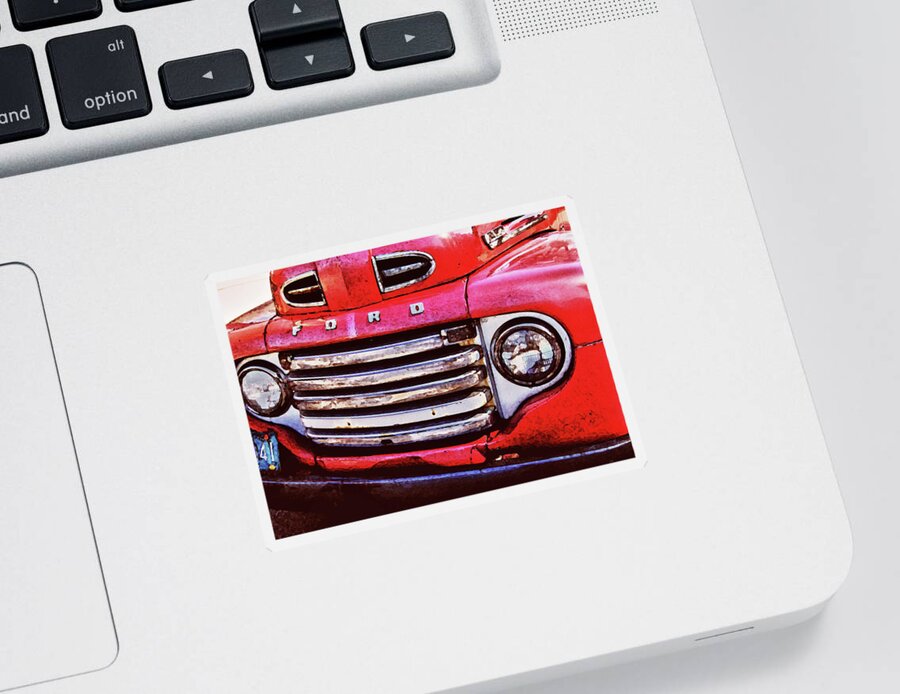Alabama Photographer Sticker featuring the digital art Ford Grille by Michael Thomas