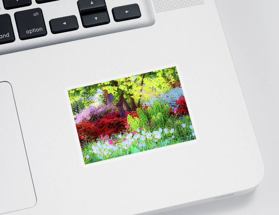 Trees Sticker featuring the painting Forest Flower Colors by Susanna Katherine