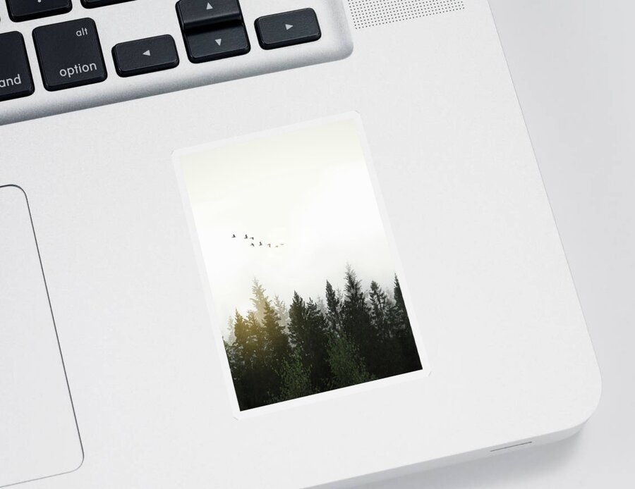 Forest Sticker featuring the digital art Forest by Nicklas Gustafsson