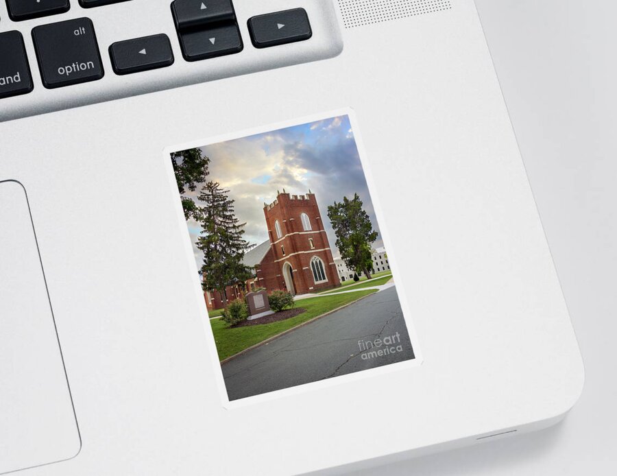 Wicker Chapel Fork Union Military Academy Sticker featuring the photograph Fork Union Military Academy Wicker Chapel sized for blanket by Karen Jorstad