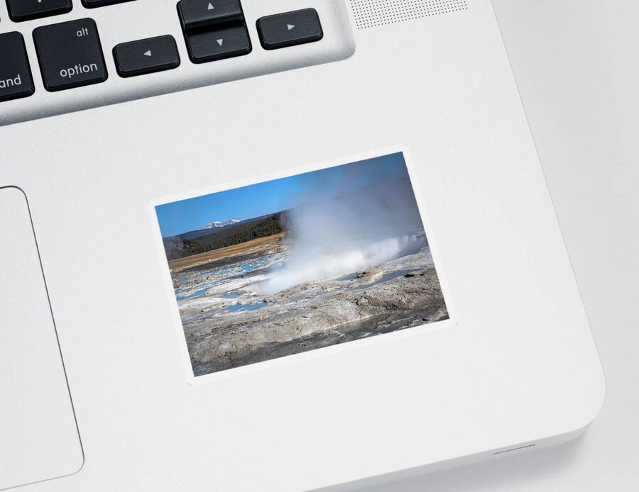 Fountain Paint Pot Sticker featuring the photograph Fountain Geyser by Jen Manganello