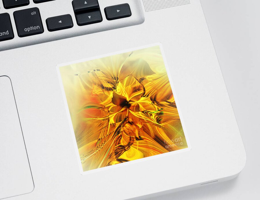 Abstract Sticker featuring the digital art Fractal Beauty by Klara Acel