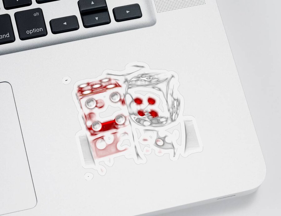 Dice Sticker featuring the photograph Fractalius Dice by Shane Bechler