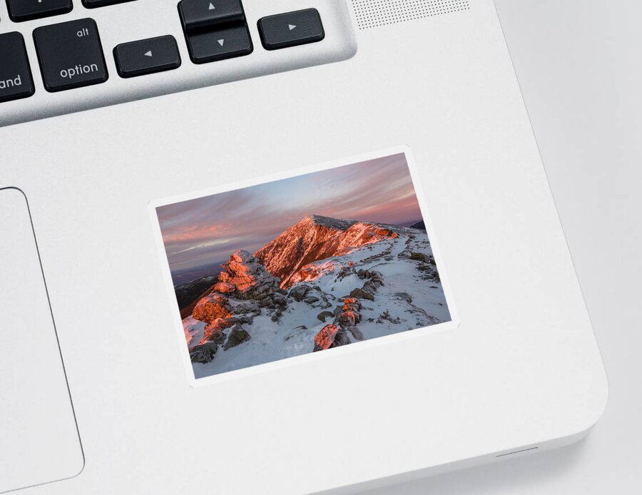 Franconia Sticker featuring the photograph Franconia Ridge Alpenglow by White Mountain Images