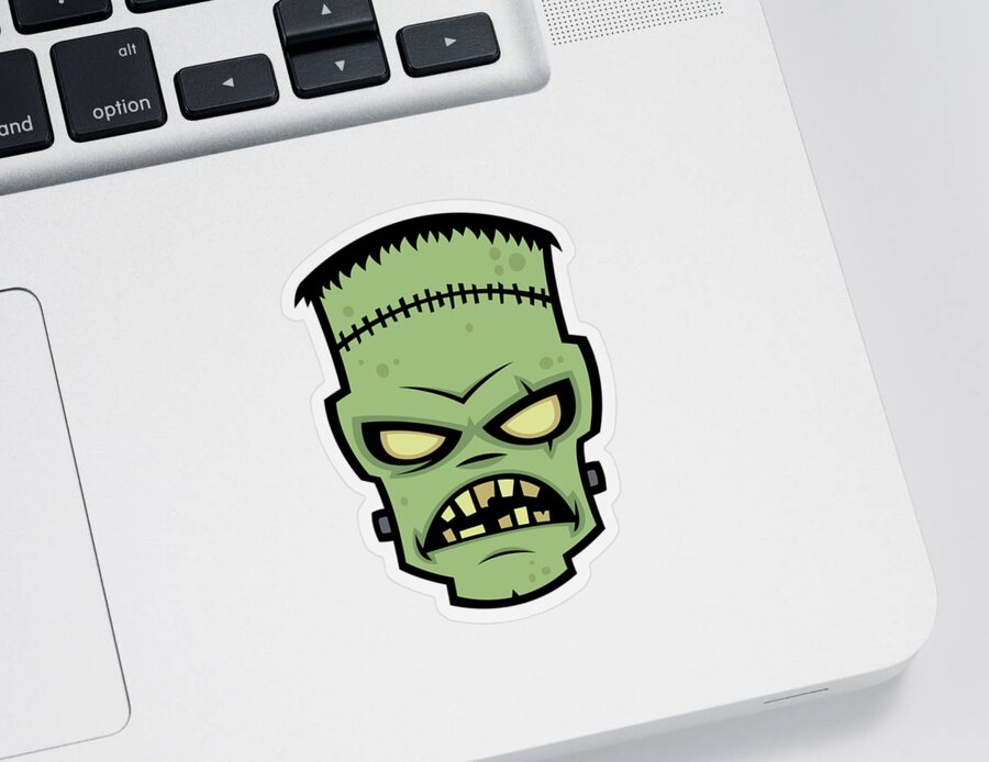 Frankenstein Sticker featuring the digital art Frankenstein Monster by John Schwegel