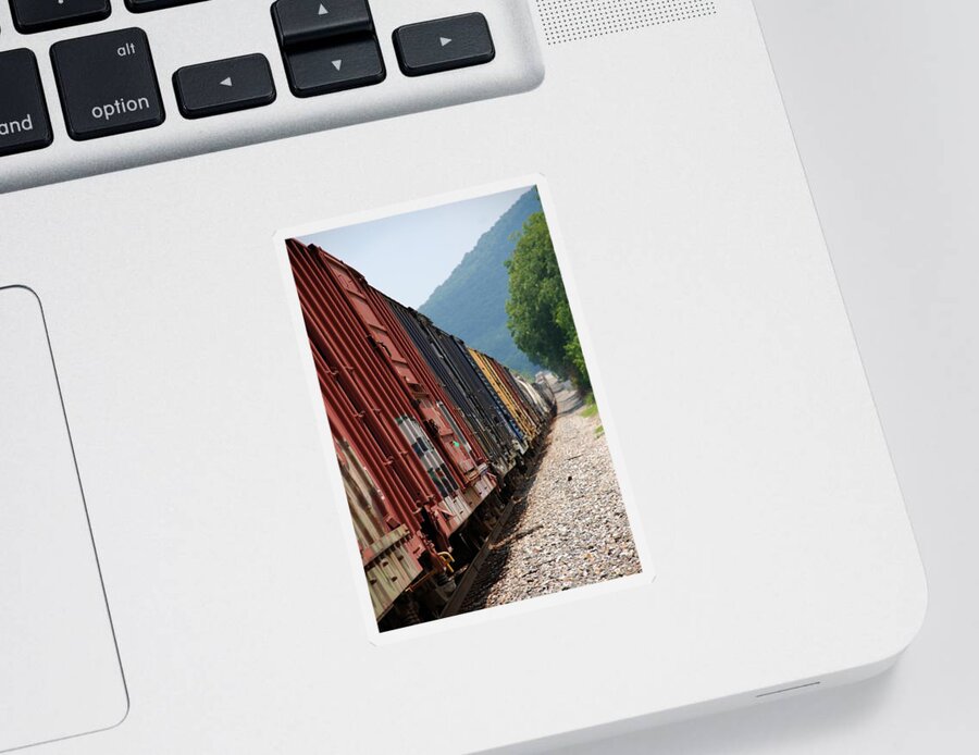 Train Sticker featuring the photograph Freight Train by Kenny Glover
