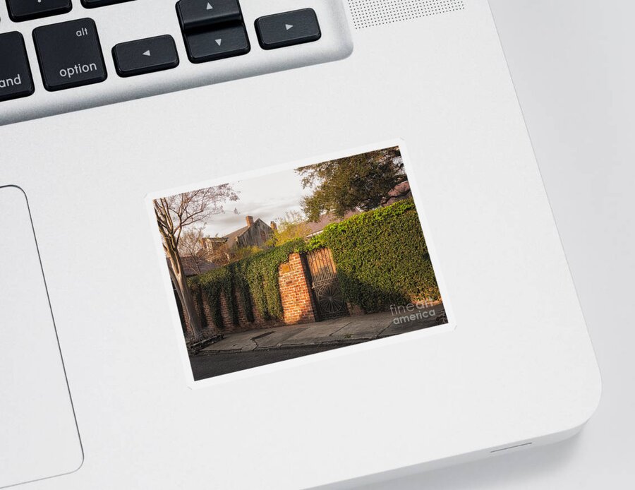 House Sticker featuring the photograph French Quarter Wall and Home- NOLA by Kathleen K Parker