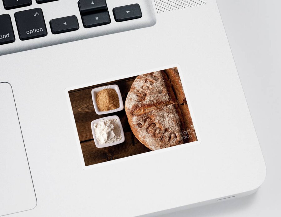 Bread Sticker featuring the photograph Fresh baked rustic bread by Simon Bratt