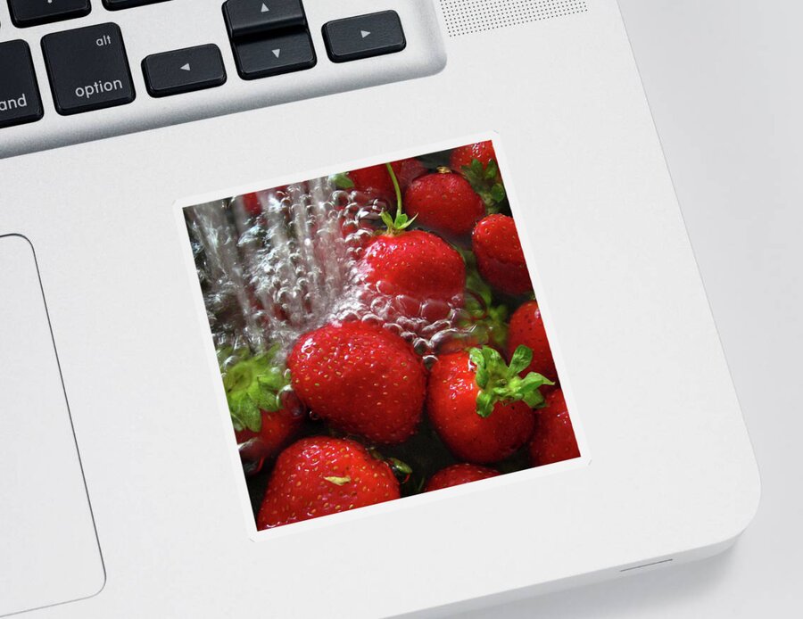 Fresh Strawberries Sticker featuring the photograph Fresh strawberries by Tatiana Travelways