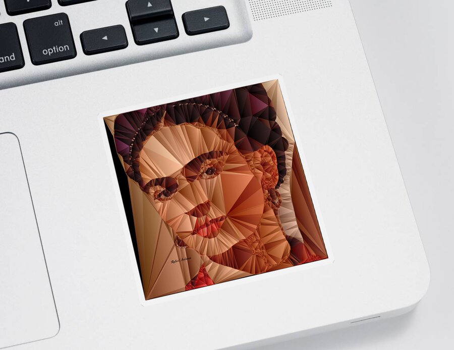 Rafael Salazar Sticker featuring the digital art Frida Kahlo by Rafael Salazar