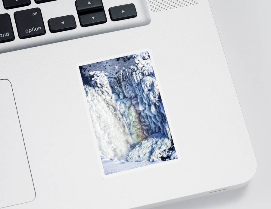 Waterfall Sticker featuring the photograph Frozen waterfall Gullfoss Iceland by Matthias Hauser