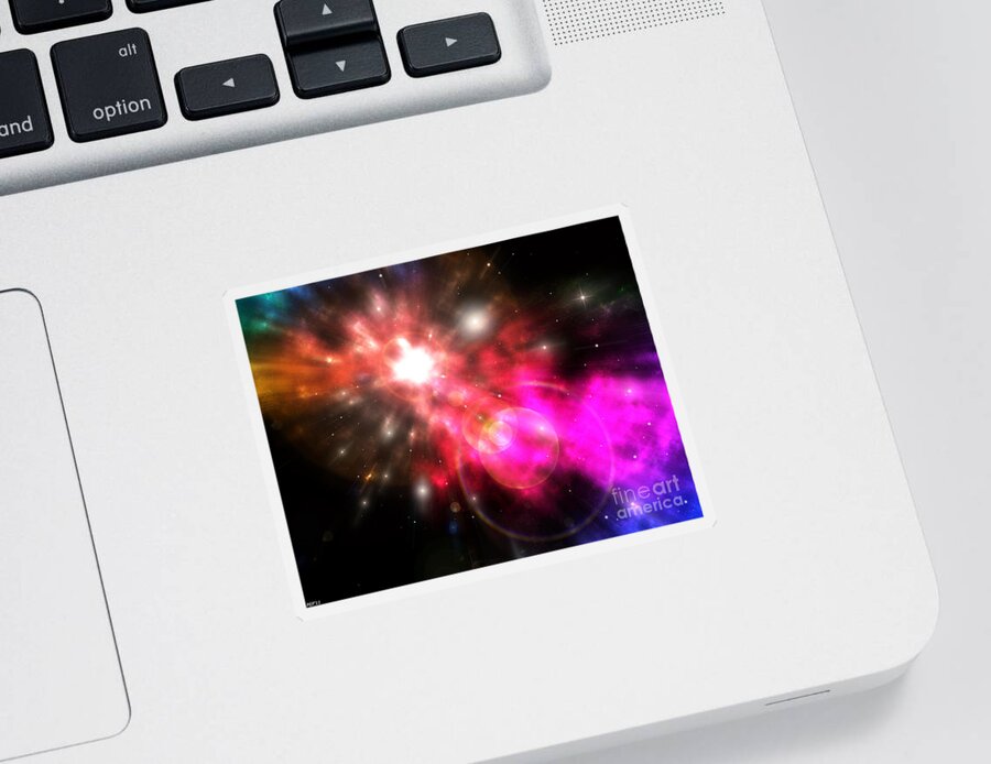 Galaxy Sticker featuring the digital art Galaxy of Light by Phil Perkins