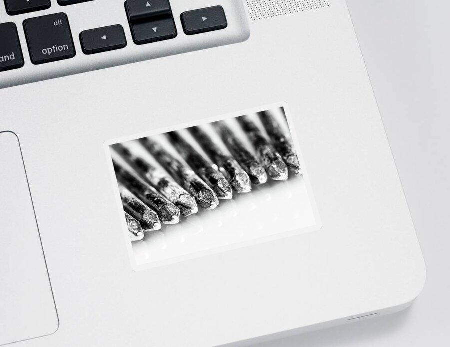Abstract Sticker featuring the photograph Galvanized Nails by SR Green