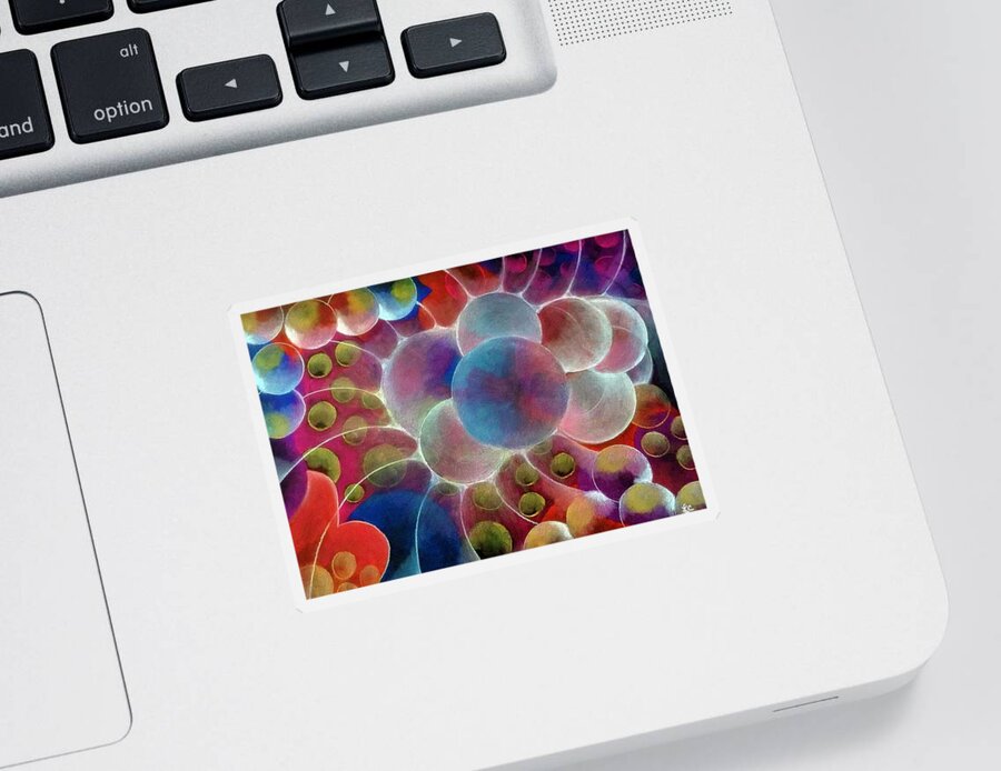Gamma Burst Abstract Giclee Print Sticker featuring the pastel Gamma Burst II abstract pattern art by Laurie's Intuitive