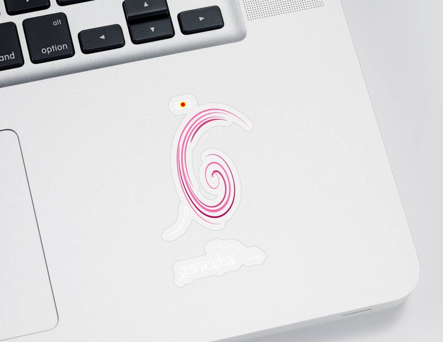 Ganesha Sticker featuring the digital art Ganesha Design by Tim Gainey