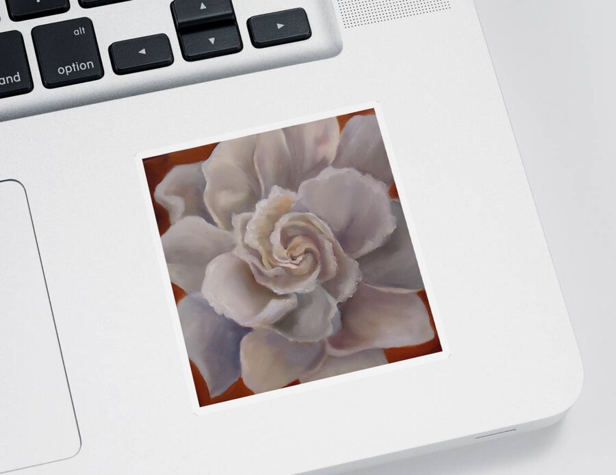 Abloom That Scents The South. Gardenia Sticker featuring the painting Gardenia Bloom by Charme Curtin