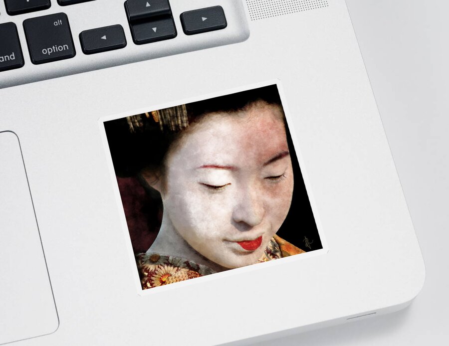 Japanese Sticker featuring the photograph Geisha Girl by Pennie McCracken