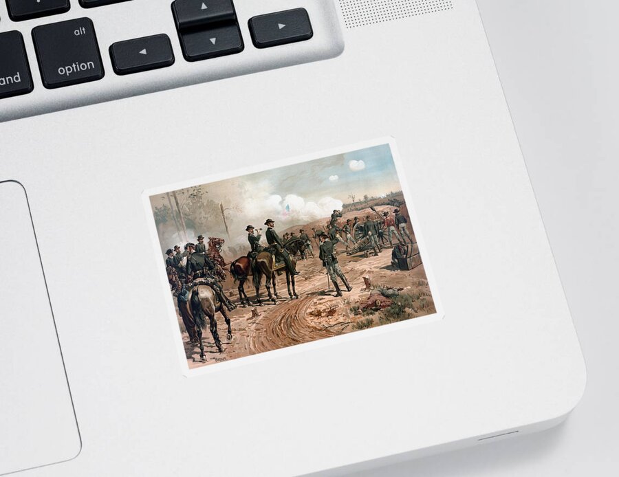 General Sherman Sticker featuring the painting General Sherman Observing The Siege of Atlanta by War Is Hell Store