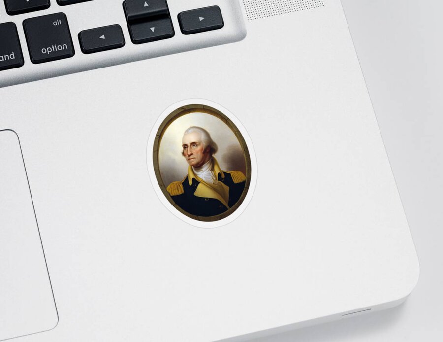 George Washington Sticker featuring the painting General Washington - Porthole Portrait by War Is Hell Store