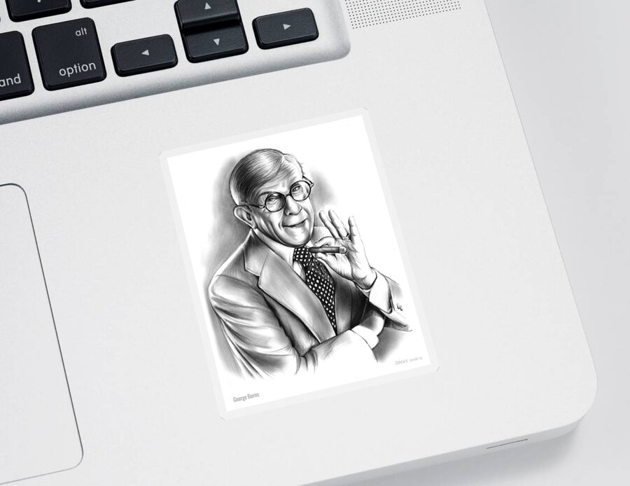 George Burns Sticker featuring the drawing George Burns by Greg Joens