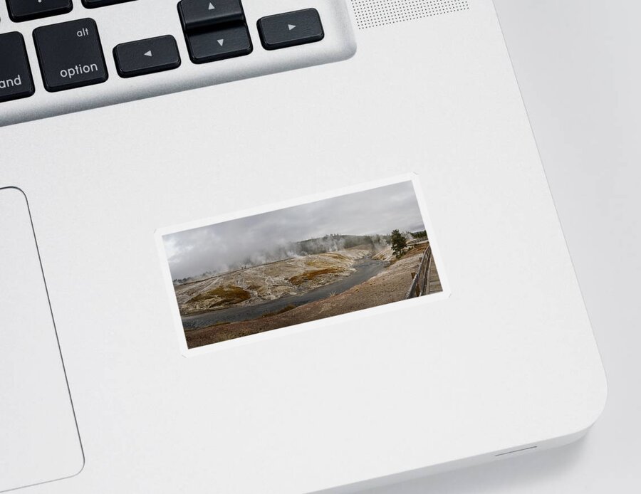 Wyoming Sticker featuring the photograph Geyser Hill by Shirley Mitchell