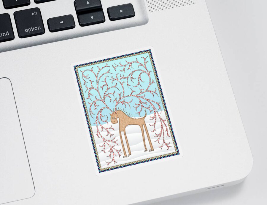 Enlightened Animals Sticker featuring the digital art Ginger Cane by Becky Titus