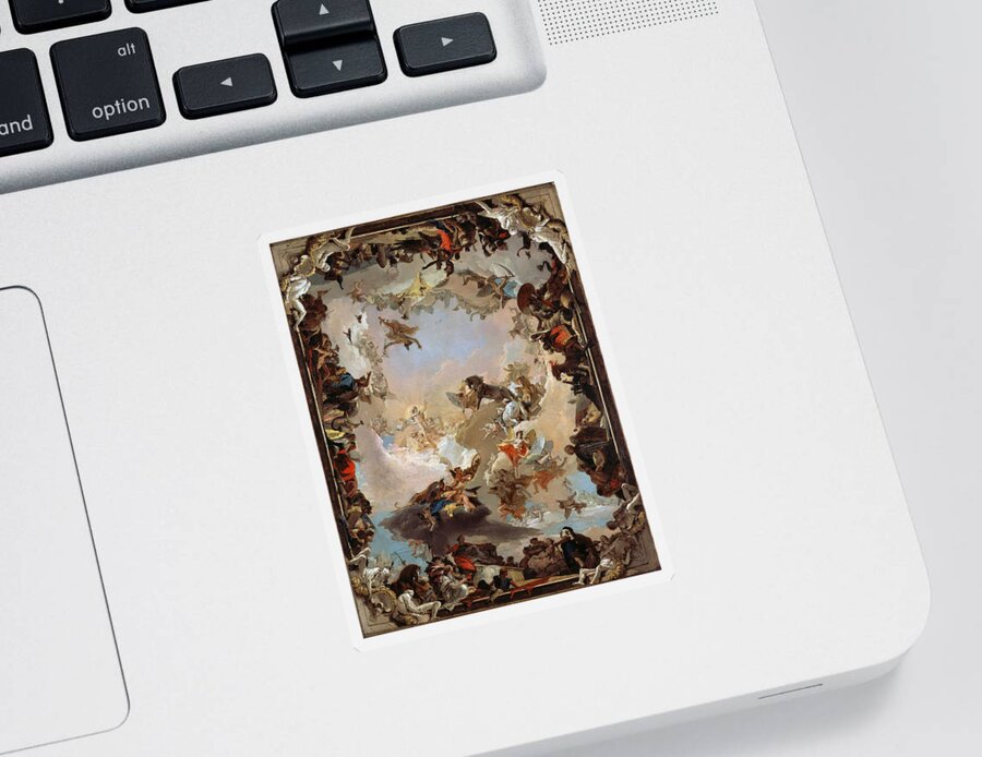Allegory Of The Planets Sticker featuring the photograph Giovanni Battista Tiepolo by Allegory of the Planets