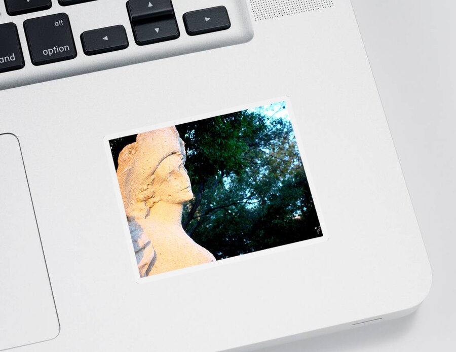 Statue Sticker featuring the photograph Girl Enjoys Sunrise by Julie Pappas