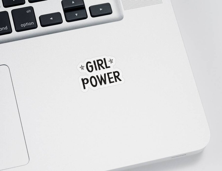 Girl Power Sticker featuring the digital art Girl Power- Design by Linda Woods by Linda Woods
