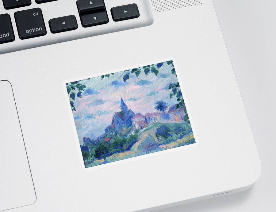 Theodore Earl Butler.giverny Sticker featuring the painting Giverny by Theodore Earl Butler