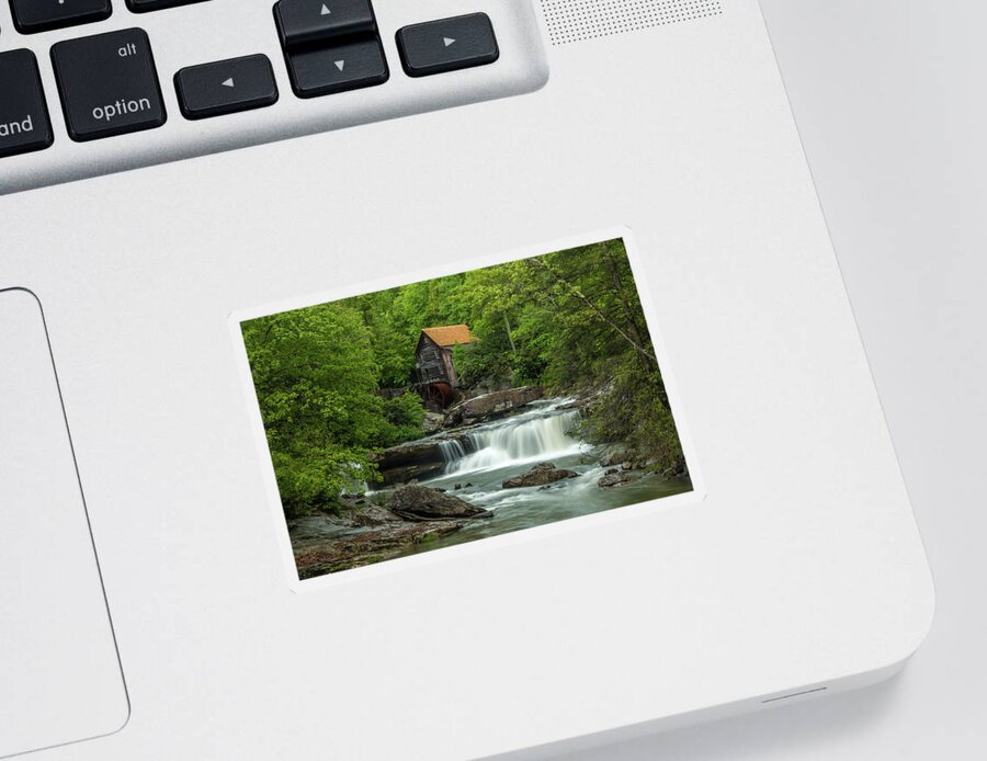 Landscape Sticker featuring the photograph Glade Creek Grist Mill in May by Chris Berrier