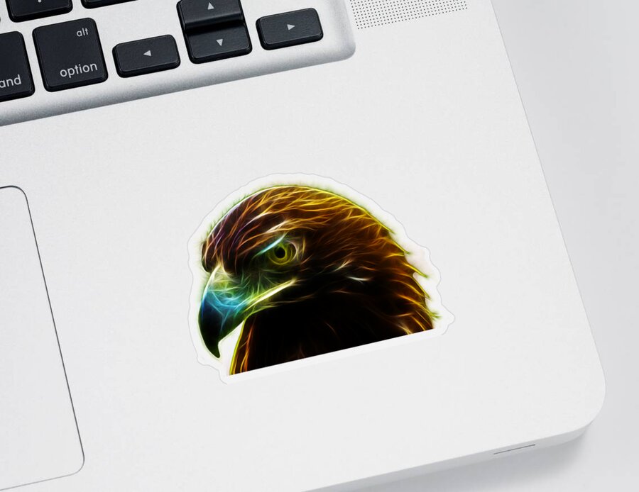 Golden Eagle Sticker featuring the photograph Glowing Gold by Shane Bechler