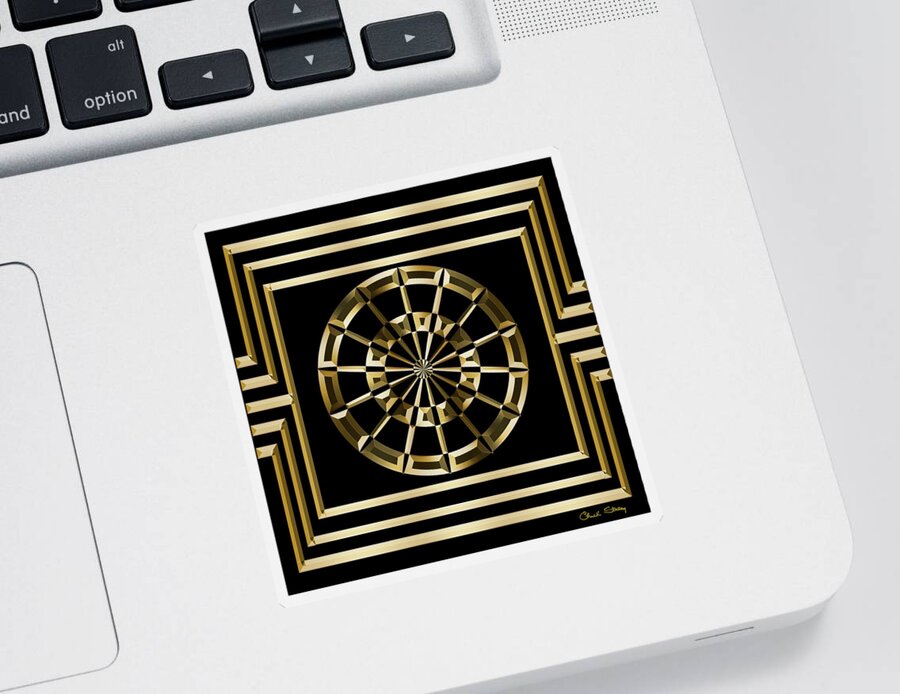 Gold Deco 8 Sticker featuring the digital art Gold Deco 8 by Chuck Staley