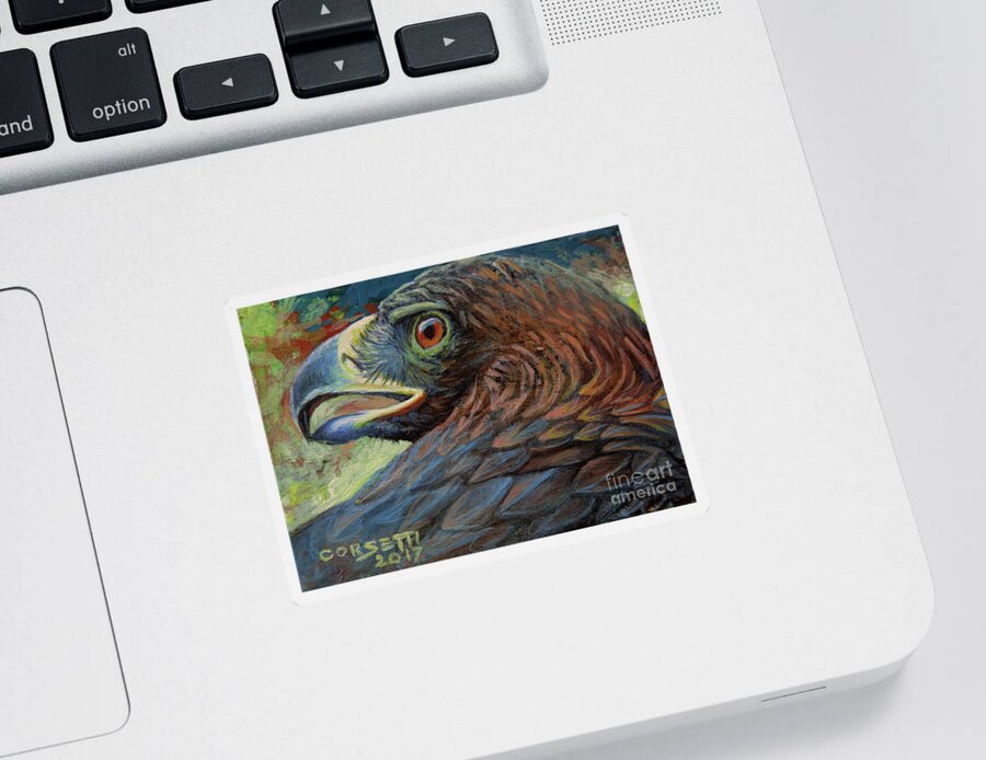 Feathers Sticker featuring the painting Golden Eagle by Robert Corsetti