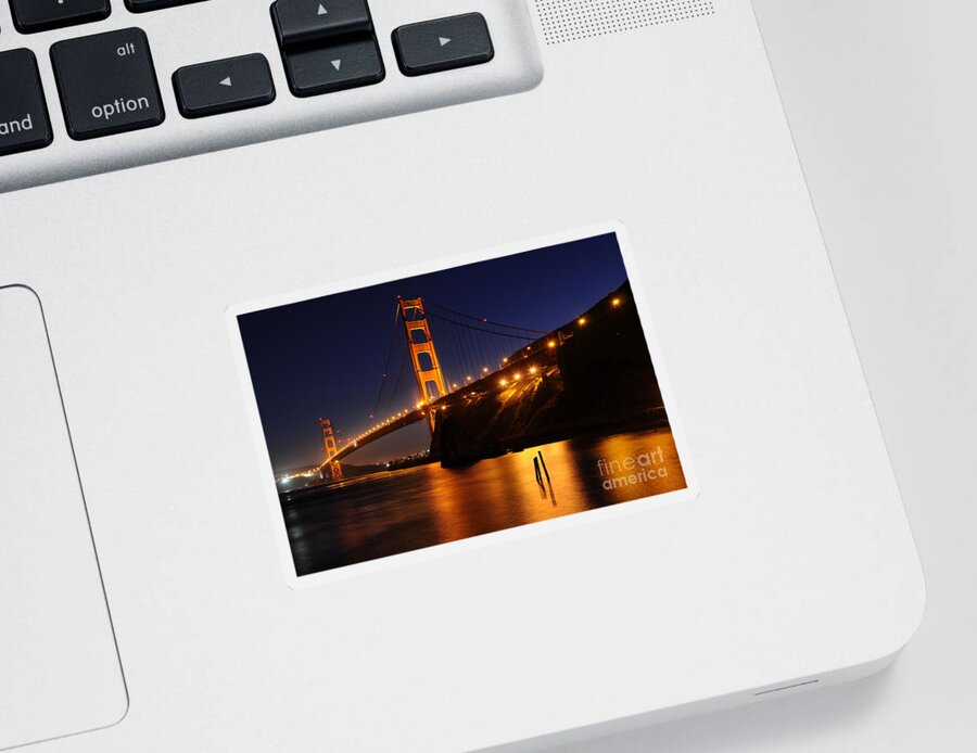 Golden Gate Bridge Sticker featuring the photograph Golden Gate Bridge 1 by Vivian Christopher