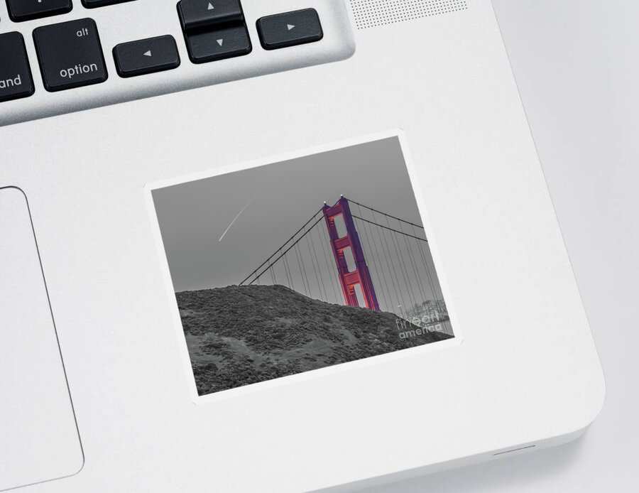Golden Gate Bridge Sticker featuring the photograph Golden Gate by Michael Tidwell
