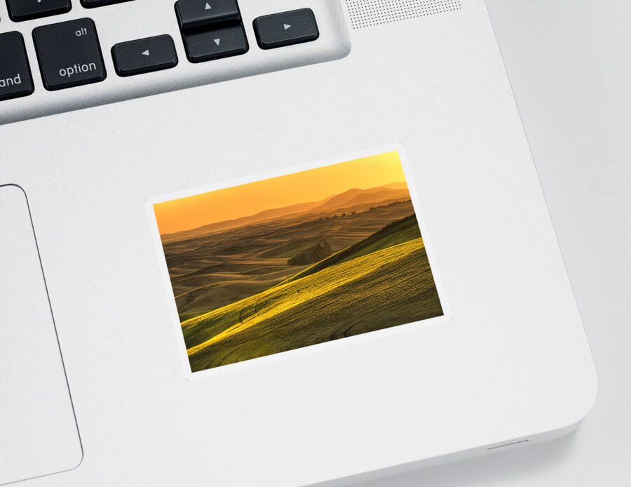 Palouse Sticker featuring the photograph Golden Grains by Mark Kiver