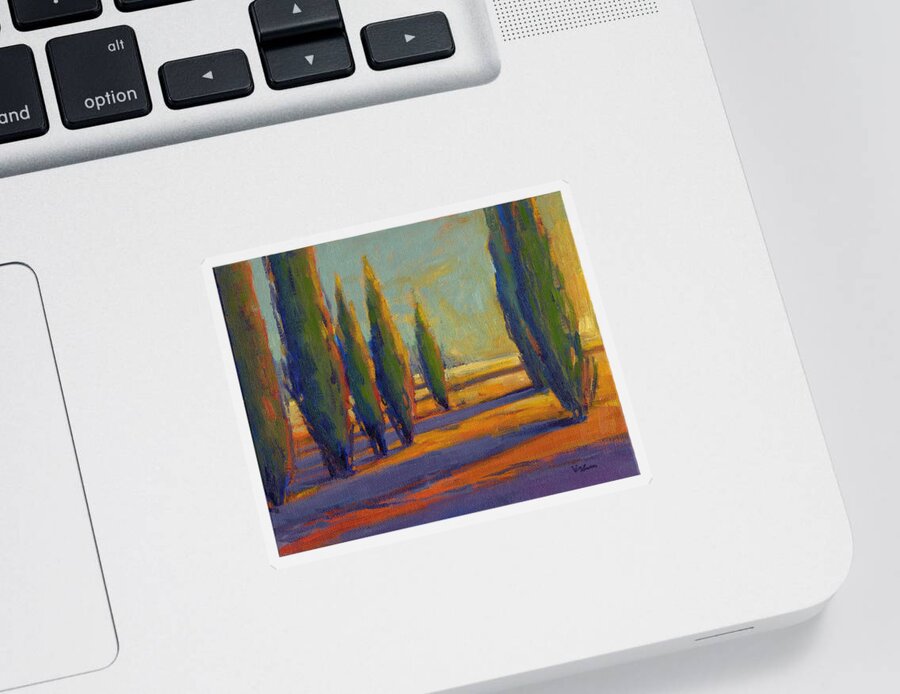 Landscape Sticker featuring the painting Golden Silence 2 by Konnie Kim
