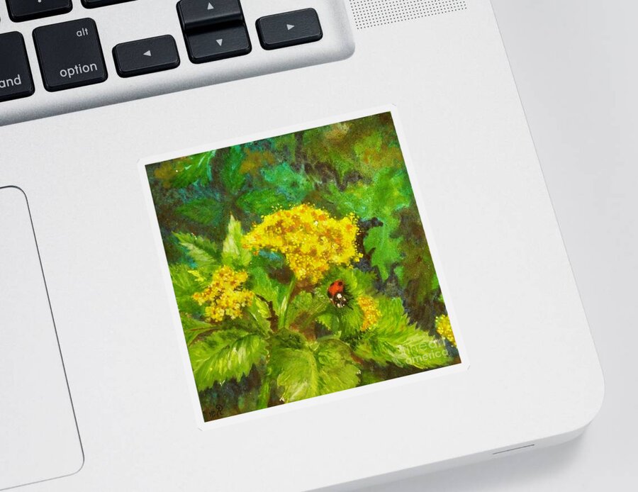 Golden Sticker featuring the painting Golden Summer Blooms by Nicole Angell