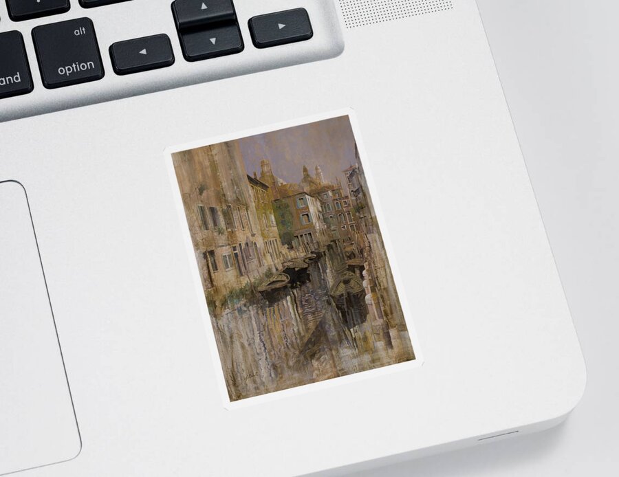 Venice Sticker featuring the painting Golden Venice by Guido Borelli