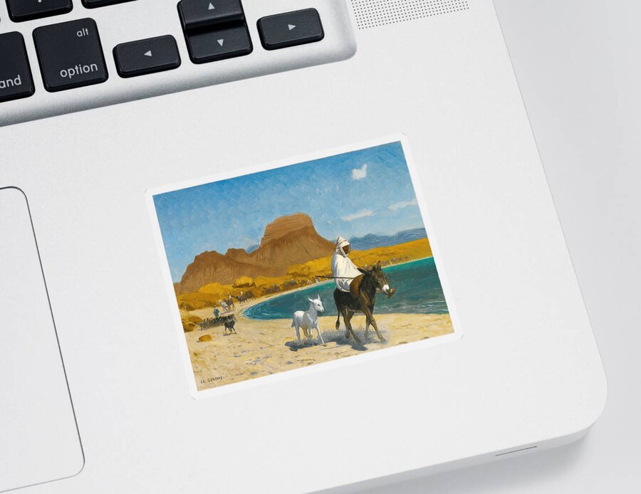 Jean-leon Gerome Sticker featuring the painting Golfe d'Akaba by Jean-Leon Gerome