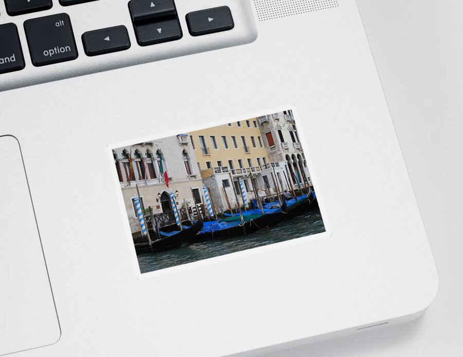 Venice Sticker featuring the photograph Gondolas at Rest by Caroline Stella