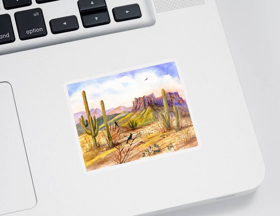 Arizona Landscape Sticker featuring the painting Good Morning Arizona by Marilyn Smith