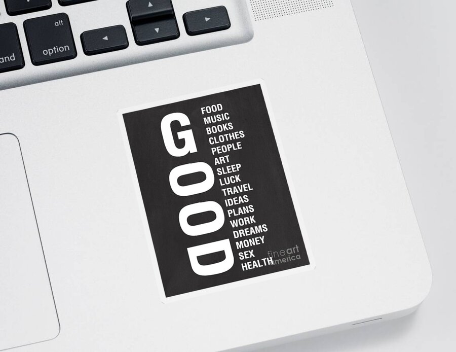 Typography Sticker featuring the mixed media Good Things by Linda Woods
