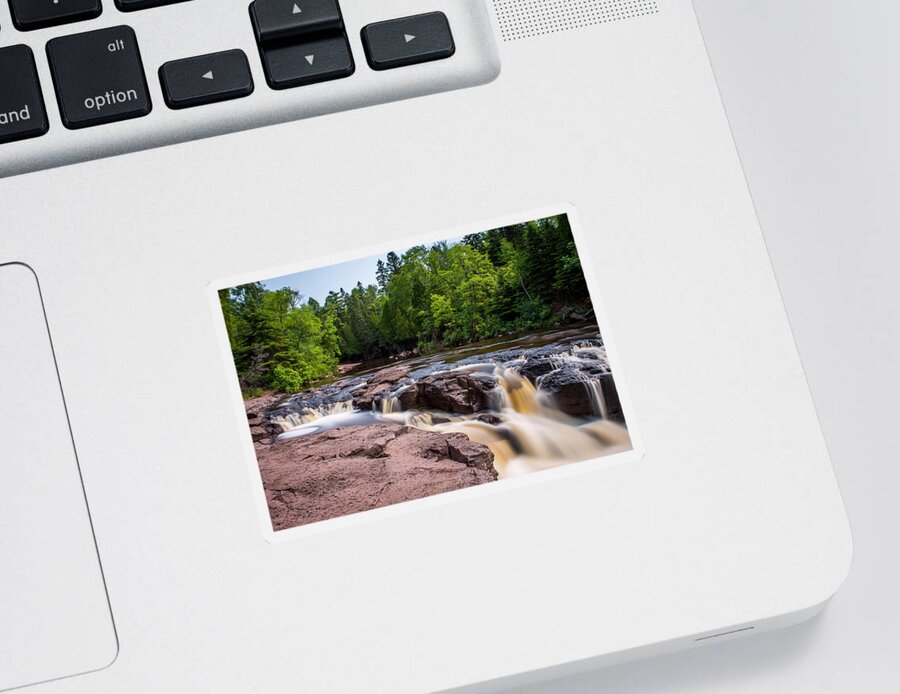 Upper Gooseberry Falls Sticker featuring the photograph Goose Berry River Rapids by Paul Freidlund