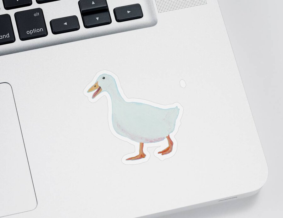 Goose Sticker featuring the painting Goose named Audrey by Jan Matson