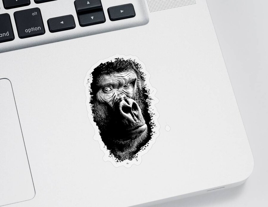 Famous Gorilla Artist Sticker featuring the photograph Gorilla by David Millenheft