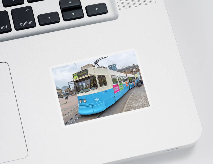 Tram Sticker featuring the photograph Gothenburg City Tram by Antony McAulay