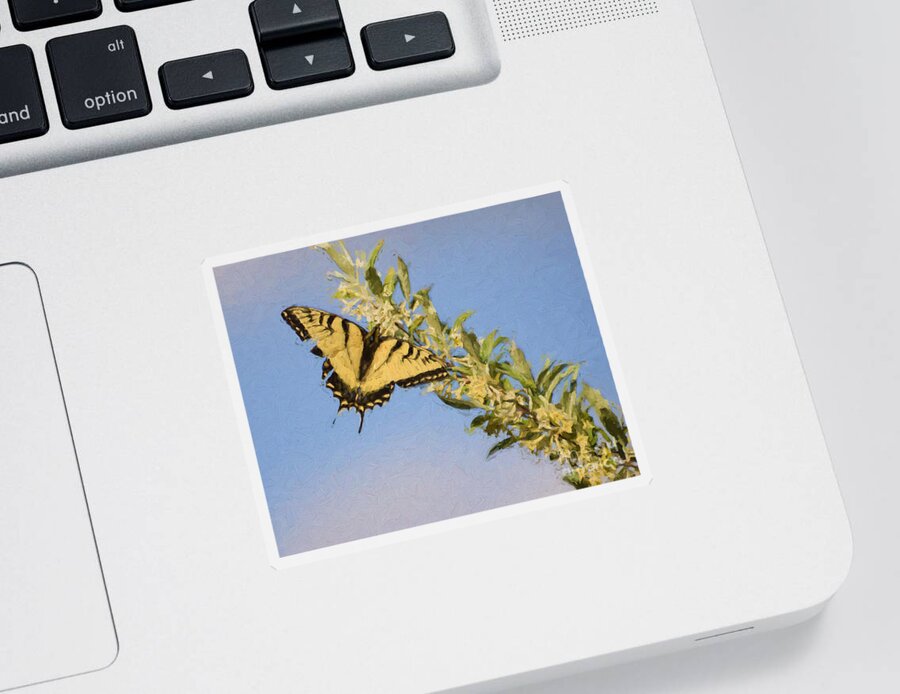 Easter Tiger Swallowtail Butterfly Sticker featuring the photograph Grab a Tiger By the Tail by Kerri Farley