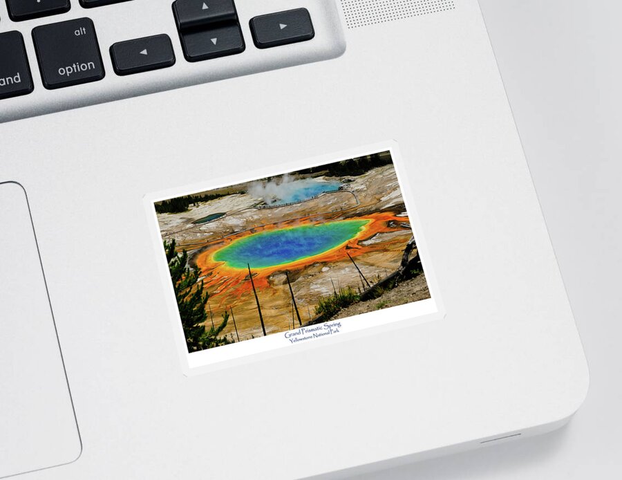 Grand Prismatic Spring Sticker featuring the photograph Grand Prismatic Spring by Greg Norrell